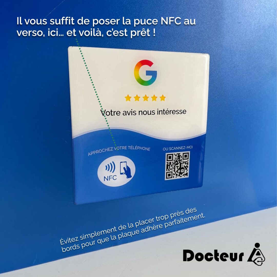 Placement puce NFC Plaque Google