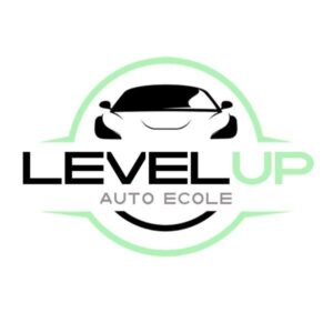 Logo level up auto école