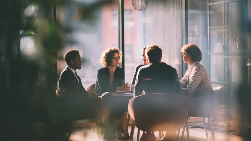 Illustration réunion docteur IA