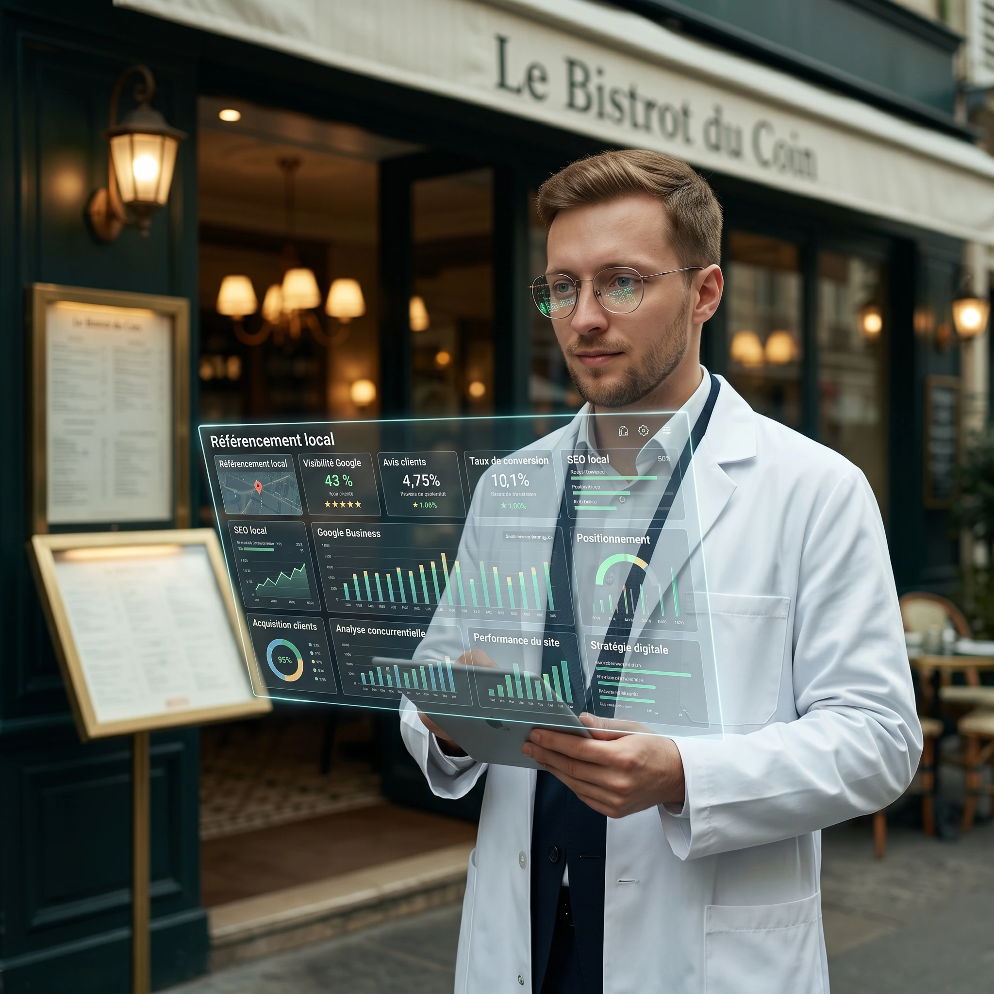 Docteur IA analysant la présence digitale d’un restaurant